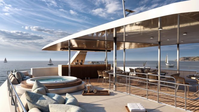 Dining and jacuzzi on the sun deck