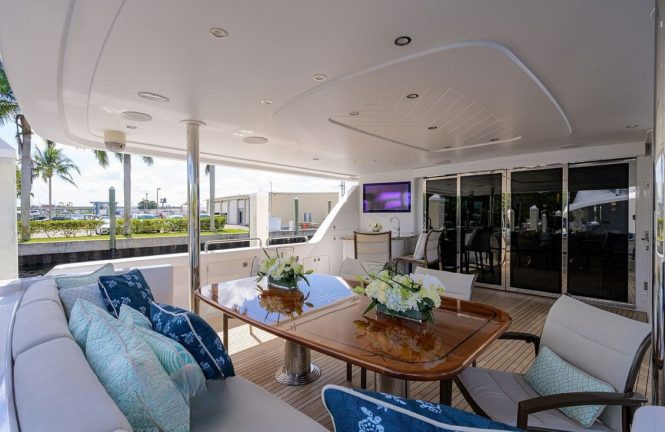On deck aboard motor yacht DETERMINATION