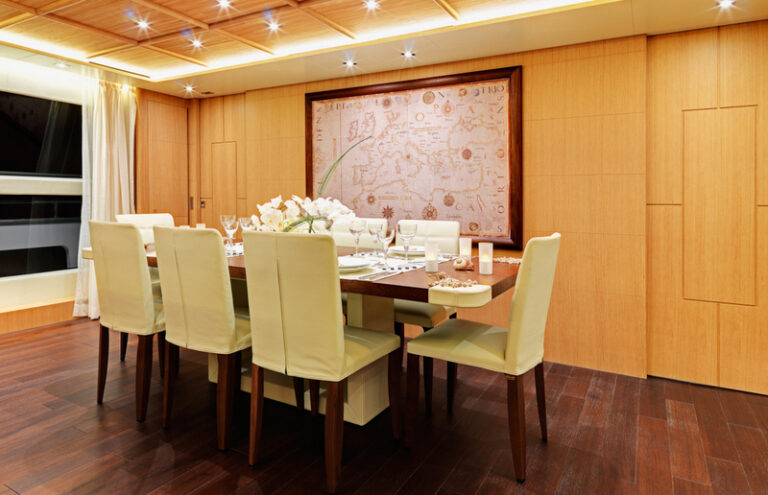 1 MAs yacht dining table a Canados 108 yacht