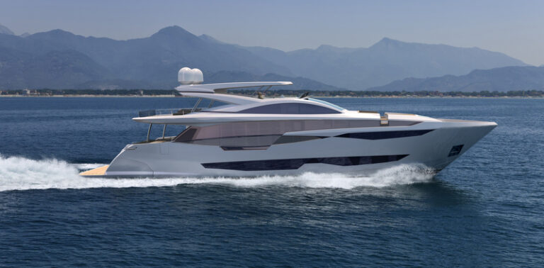 1-Rendering of Pearl 95 by Pearl Yachts underway