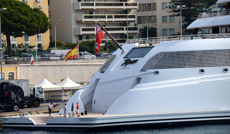 147m megayacht A+ (ex Topaz) - rear view