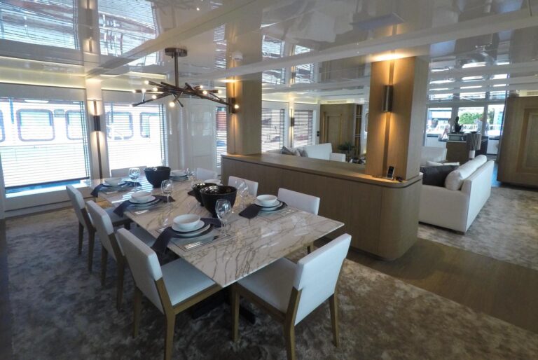 155 CMB Yacht Liquid Sky Charter Dining