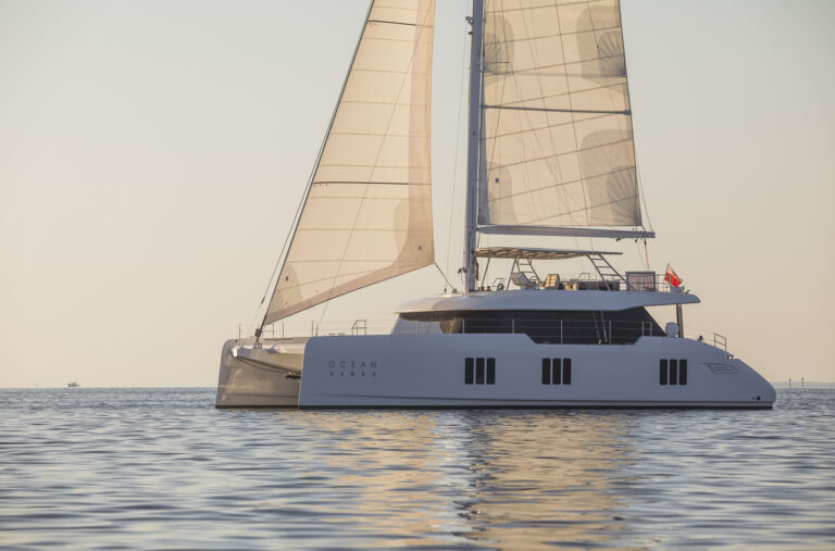 Impressive flybridge catamaran