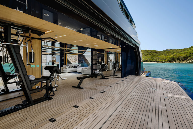 Beach club gym and fold out balcony