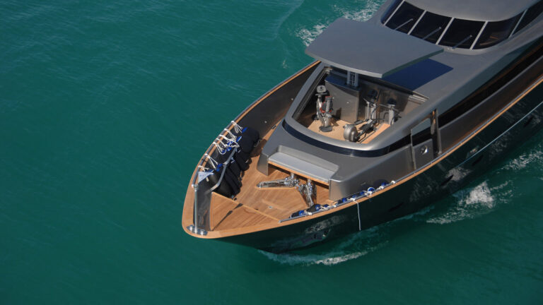At anchor with pop up gym