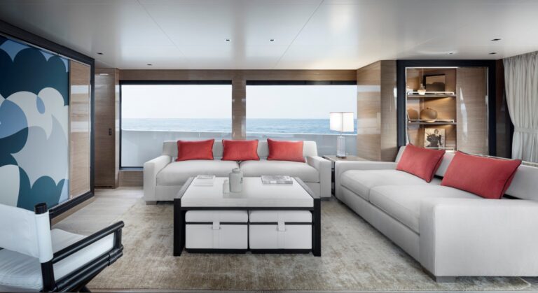 Panoramic windows in the main salon