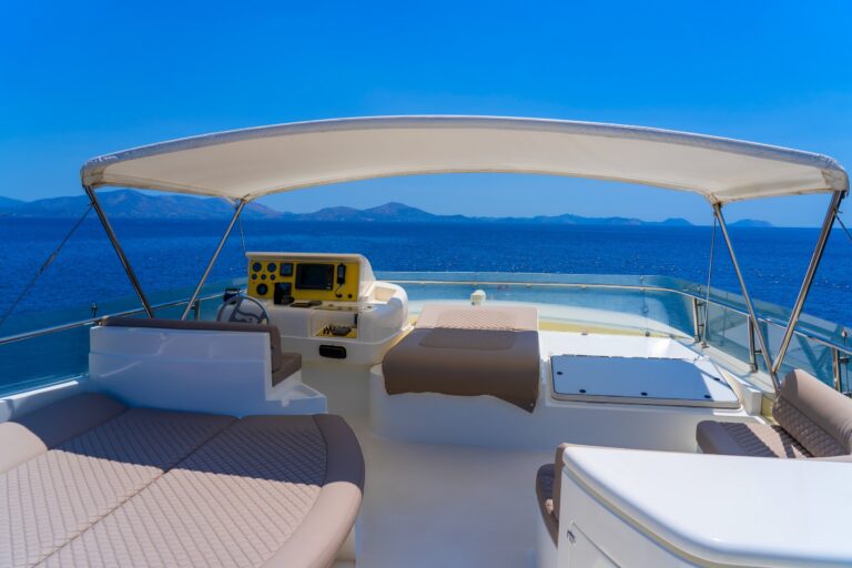 Sundeck with bimini sun shade