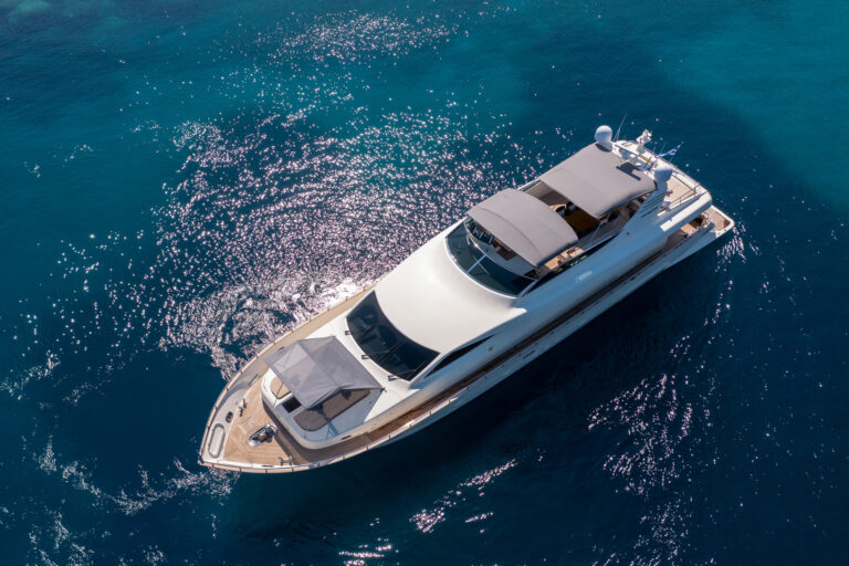 Aerial view with sun shades open