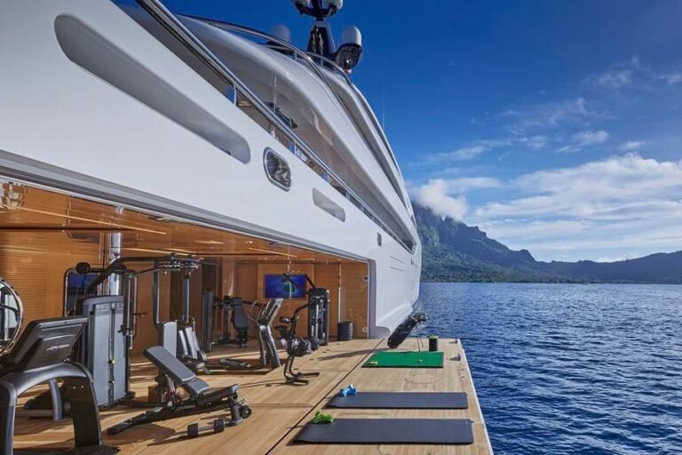 Fold out deck in the gym