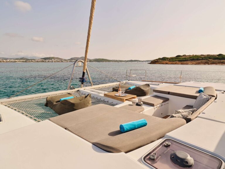 Foredeck lounge and trampolines