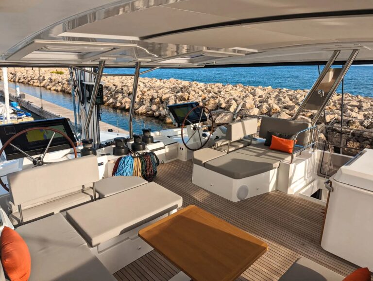 Forward of the sun deck