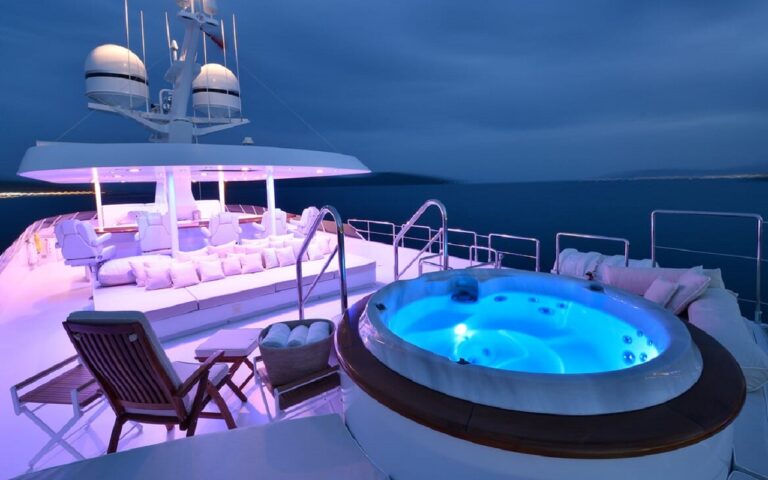 Luxury jacuzzi at night