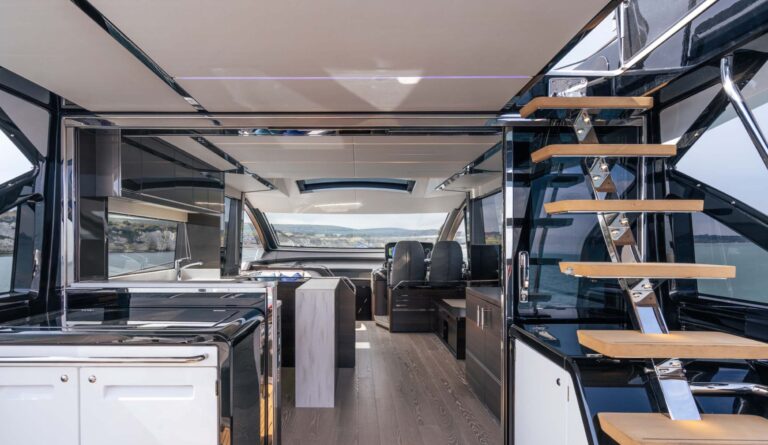 Aft deck view into main salon
