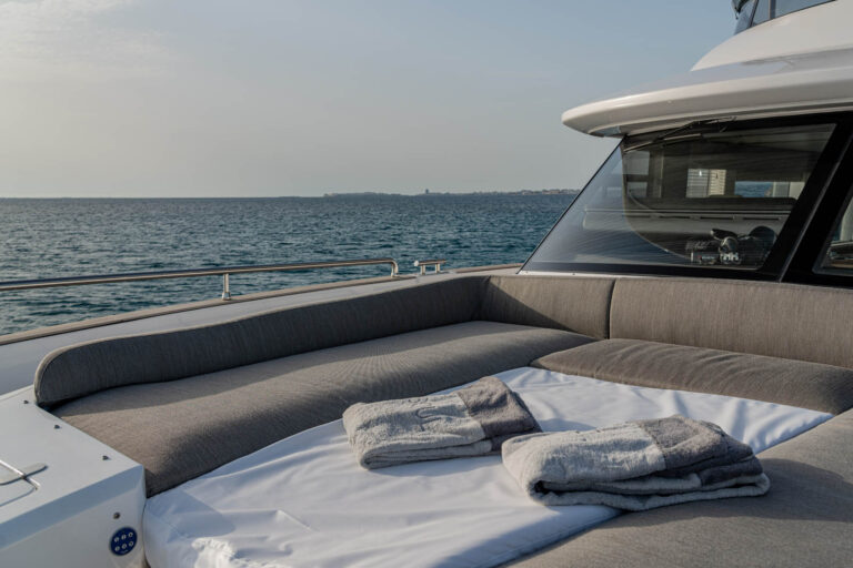 Comfortable foredeck sun pads