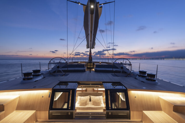 Deck access from master suite - at night