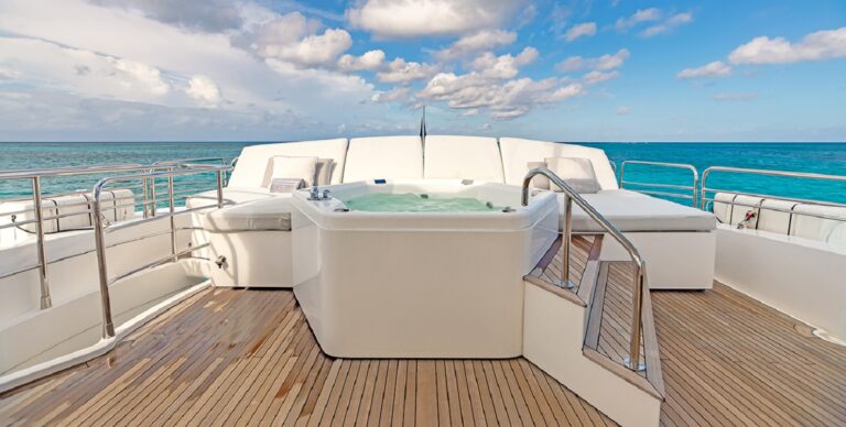 Relaxing space around jacuzzi