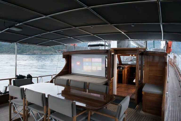 Aft deck TV screen