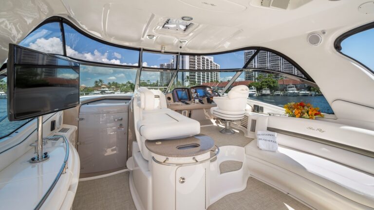Enclosed section of the sun deck