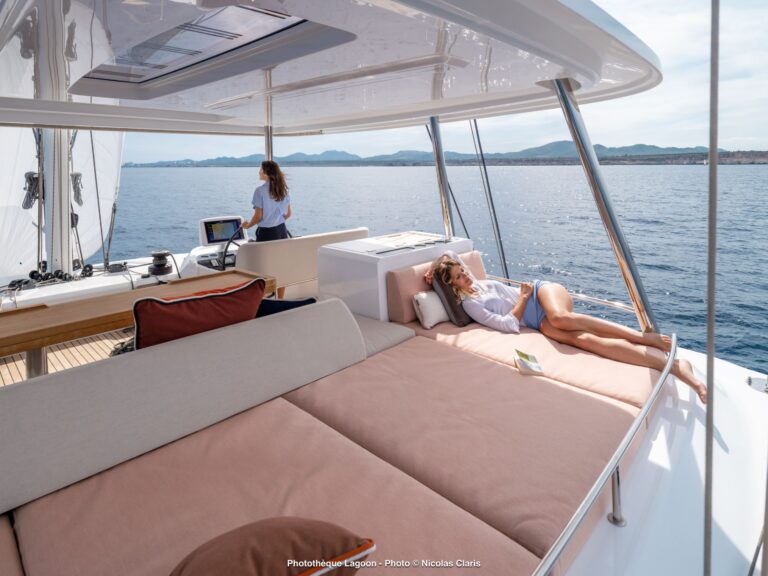 Flybridge sunbathing