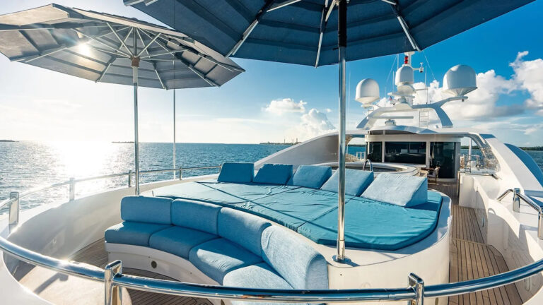 Sun deck forward sun loungers