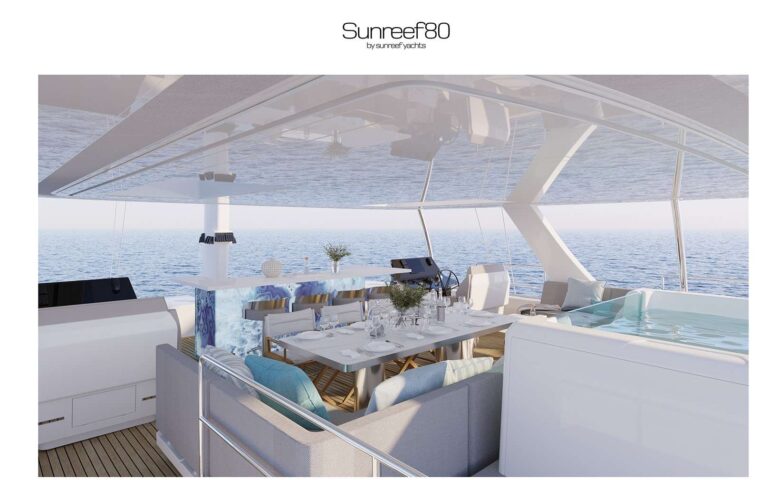 Sailing Catamaran OHANA Flybridge (shipyard Rendering)