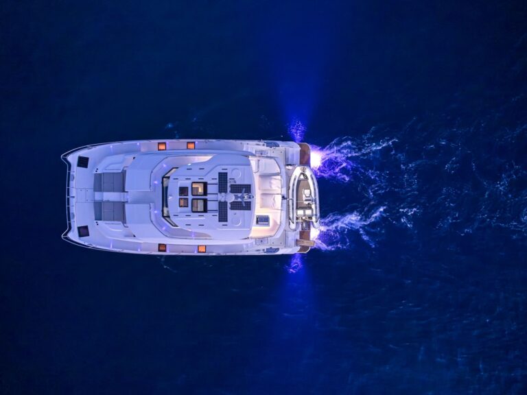 Aerial View With Underwater Lights