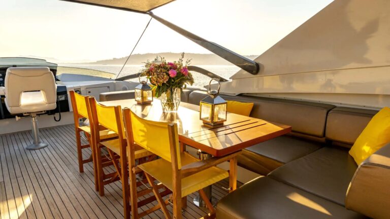 Dining On Flybride Deck