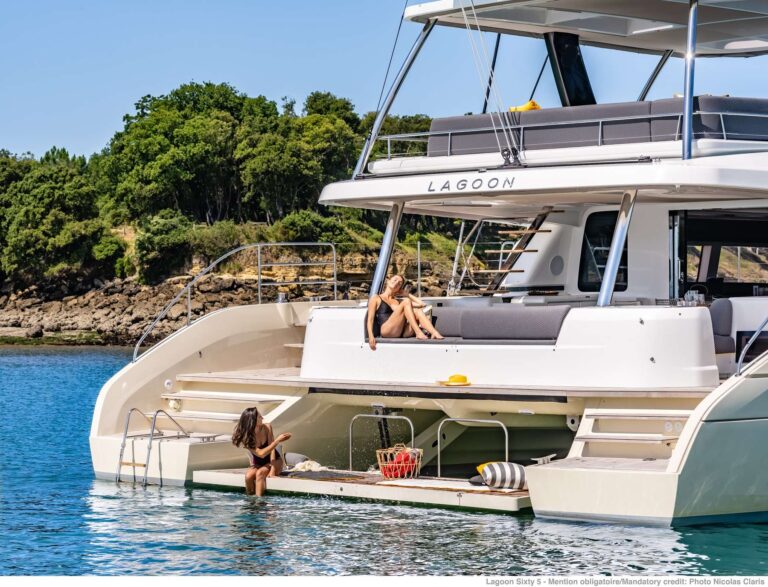 Sailing Catamaran AURA Swim Platform