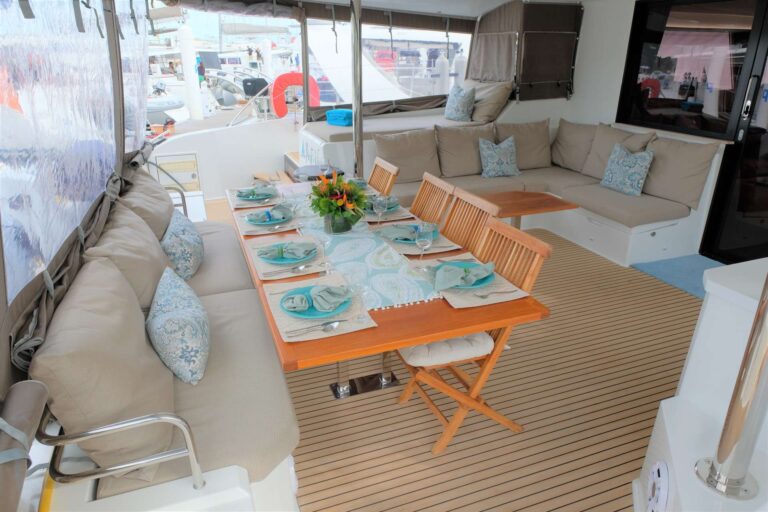 Sailing Catamaran PORT TO VINO  Cockpit