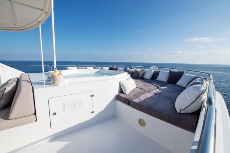 Sun Deck Jacuzzi On Board Luxury Yacht LOULOU