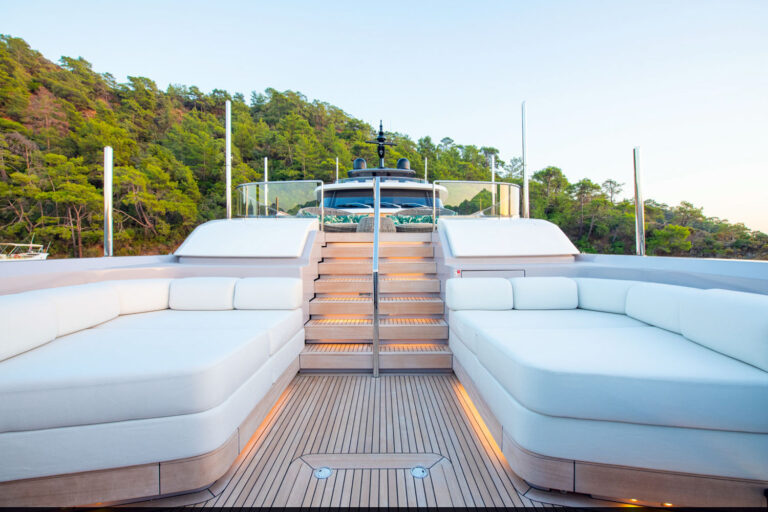 Lower Sun Pads On The Foredeck