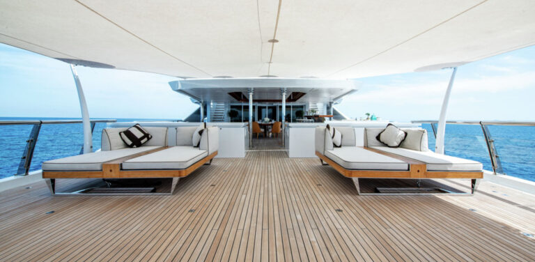 Sun Loungers On Bridge Deck
