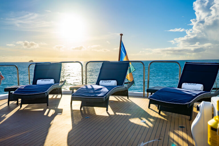 Sun Beds On Bridge Deck