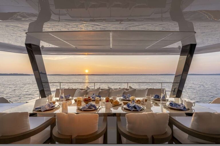 Aft Deck Dining At Sunset