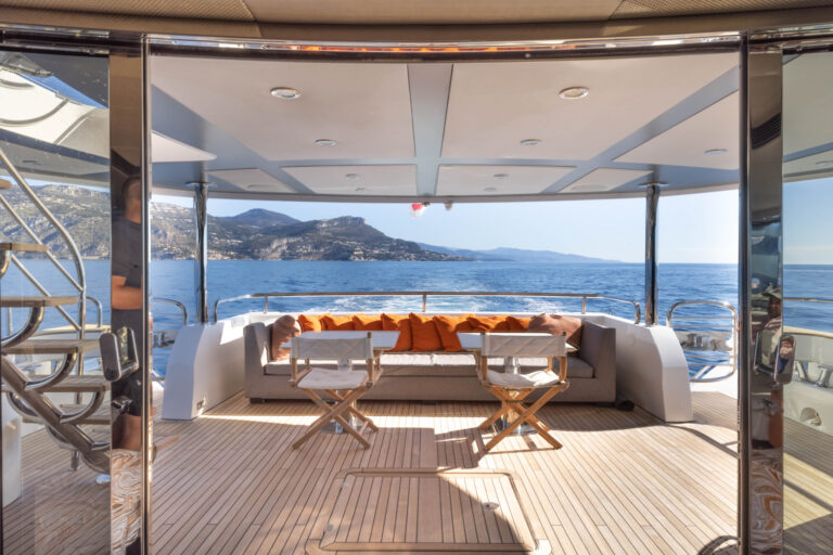 Aft Deck Dining Views Out To The Stern