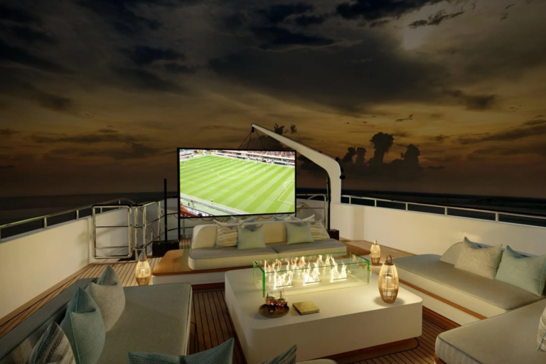 Lounge On Upper Deck At Night