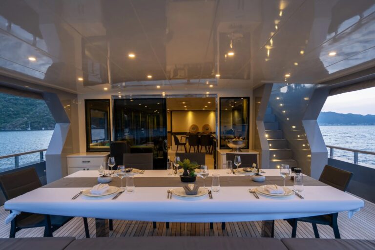 Aft Deck Dining - View Into The Main Salon