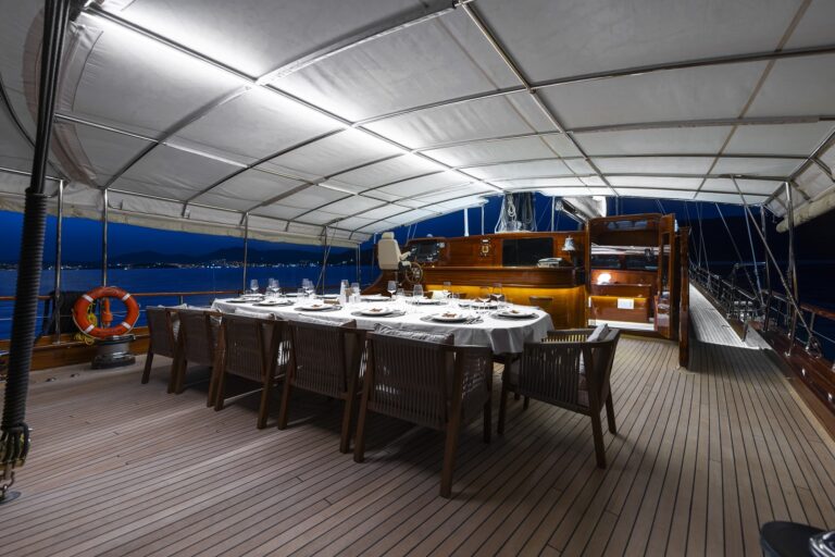 Deck Dining At Night