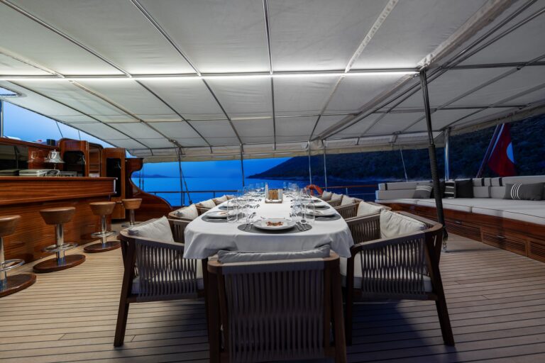 Dining At Night On Deck