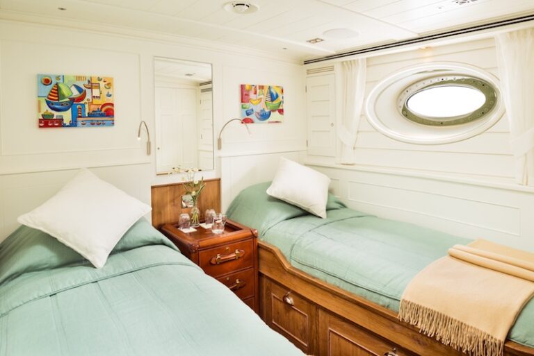 23 Royal Huisman Sailing Yacht Pumula - twin guest cabin - Photo by Cory Silken