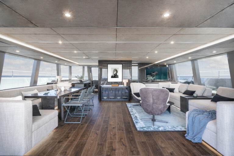 Stylish main salon views forward