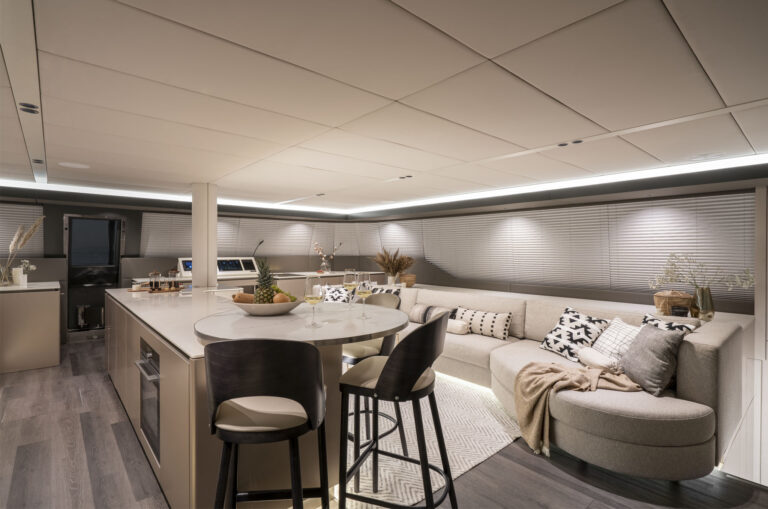 Main saloon galley and dining bar
