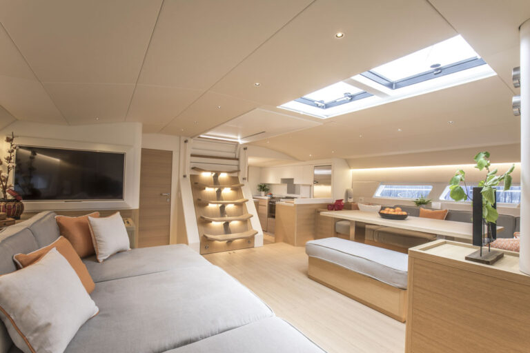 Skylights fill the salon with light