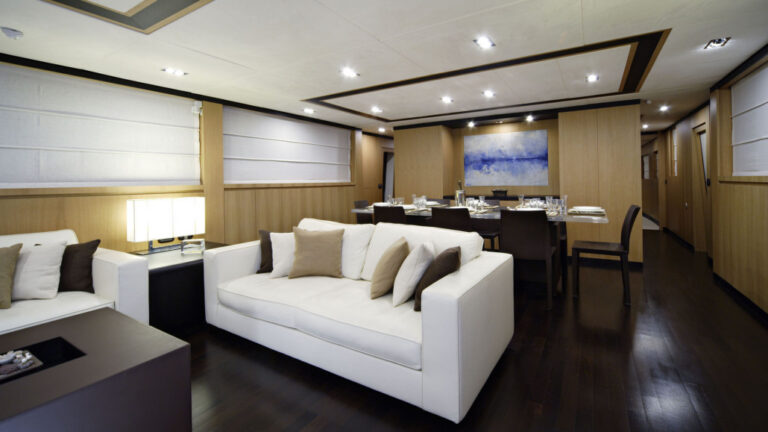 Comfortable lounge furnishings and dining table
