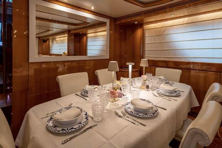 Main salon dining setting