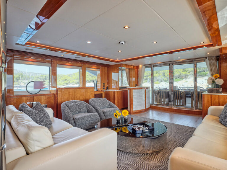 Main salon lounge view aft