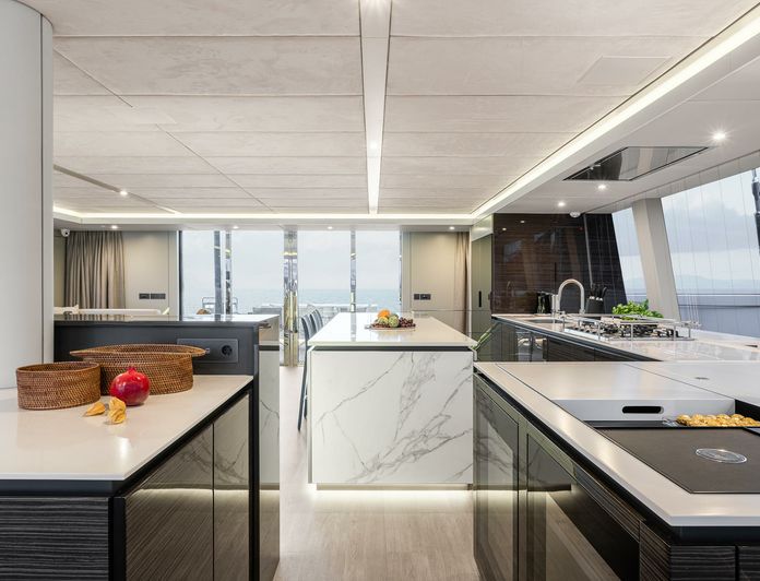 Main salon open galley