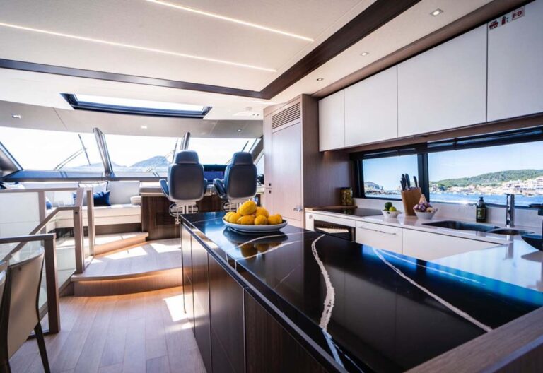 Open galley in the main salon
