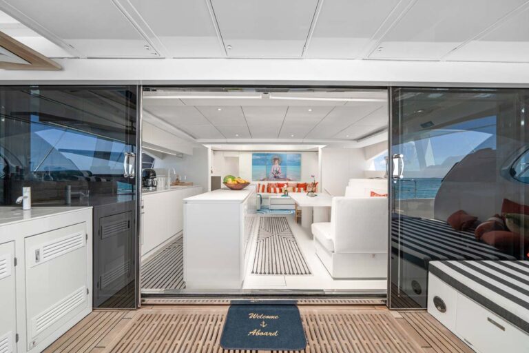 View Into The Main Salon From The Aft Deck