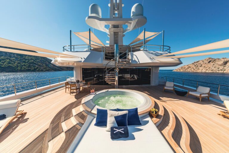 Jacuzzi And Sun Loungers On Bridge Deck